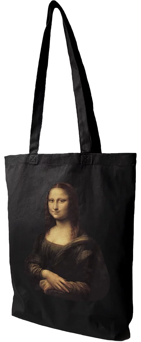 Torba bawełniana Mona Lisa Leonardo da Vinci, Czarna