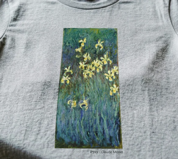 Koszulka z nadrukiem Irysy Claude Monet
