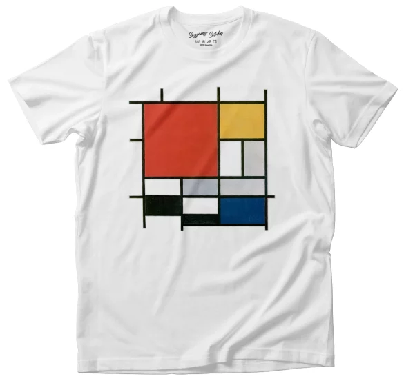 Koszulka Kompozycja w czerwieni, żółci, błękicie i czerni Piet Mondrian
