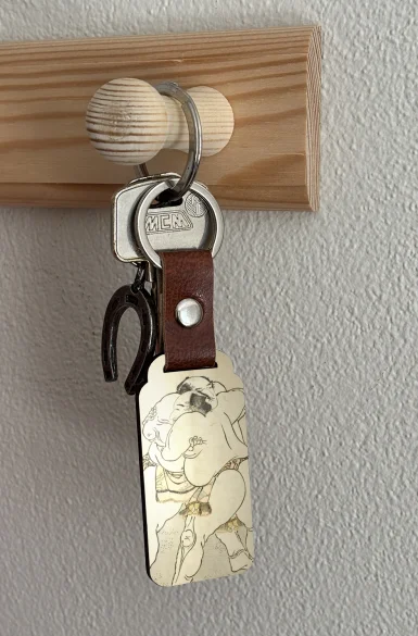 Brelok Zapaśnicy sumo Uzugafuchi Kandayu i Takasaki Ichijuro Katsushika Hokusai