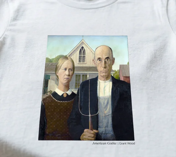 Koszulka z nadrukiem American Gothic Grant Wood