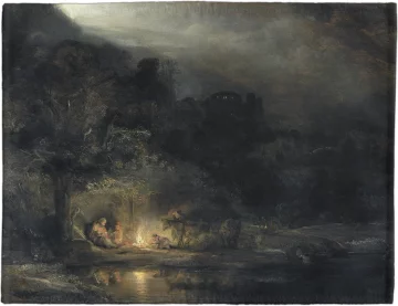 Podkładka na stół Krajobraz z odpoczynkiem podczas Ucieczki do Egiptu Rembrandt