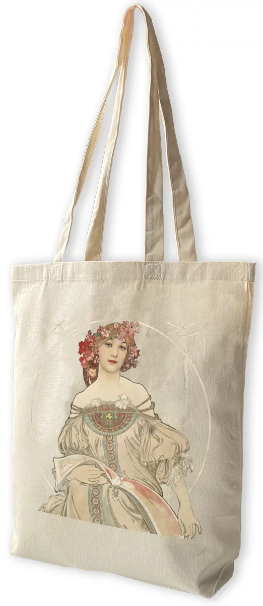 Torba bawełniana Rozmarzenie Alfons Mucha, Biała