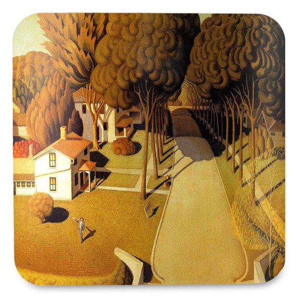 Podkładka pod kubek The Birthplace of Herbert Hoover Grant Wood