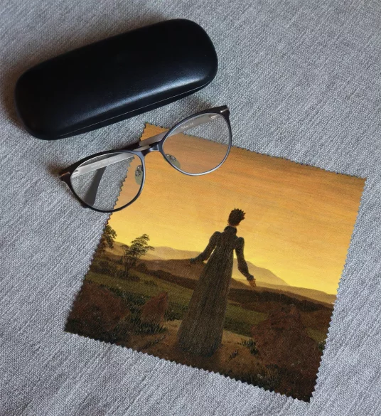 Ściereczka do okularów Kobieta na tle zachodzącego słońca Caspar David Friedrich