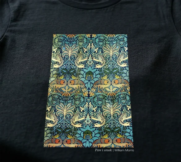 Koszulka z nadrukiem Paw i smok William Morris