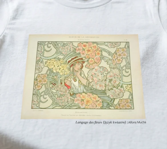 Koszulka z nadrukiem Langage des fleurs (Język kwiatów) Alfons Mucha