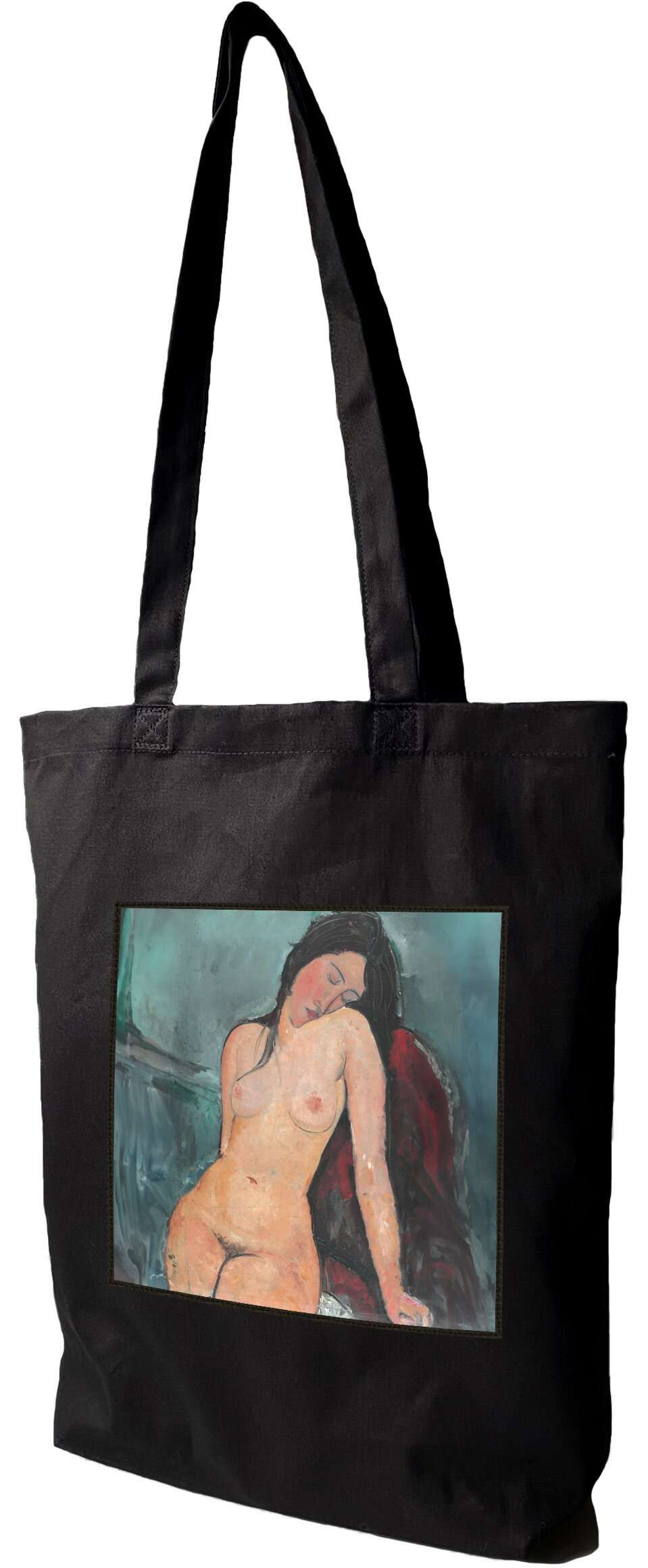 Torba z naszywką Naga Kobieta Amedeo Modigliani, Czarna