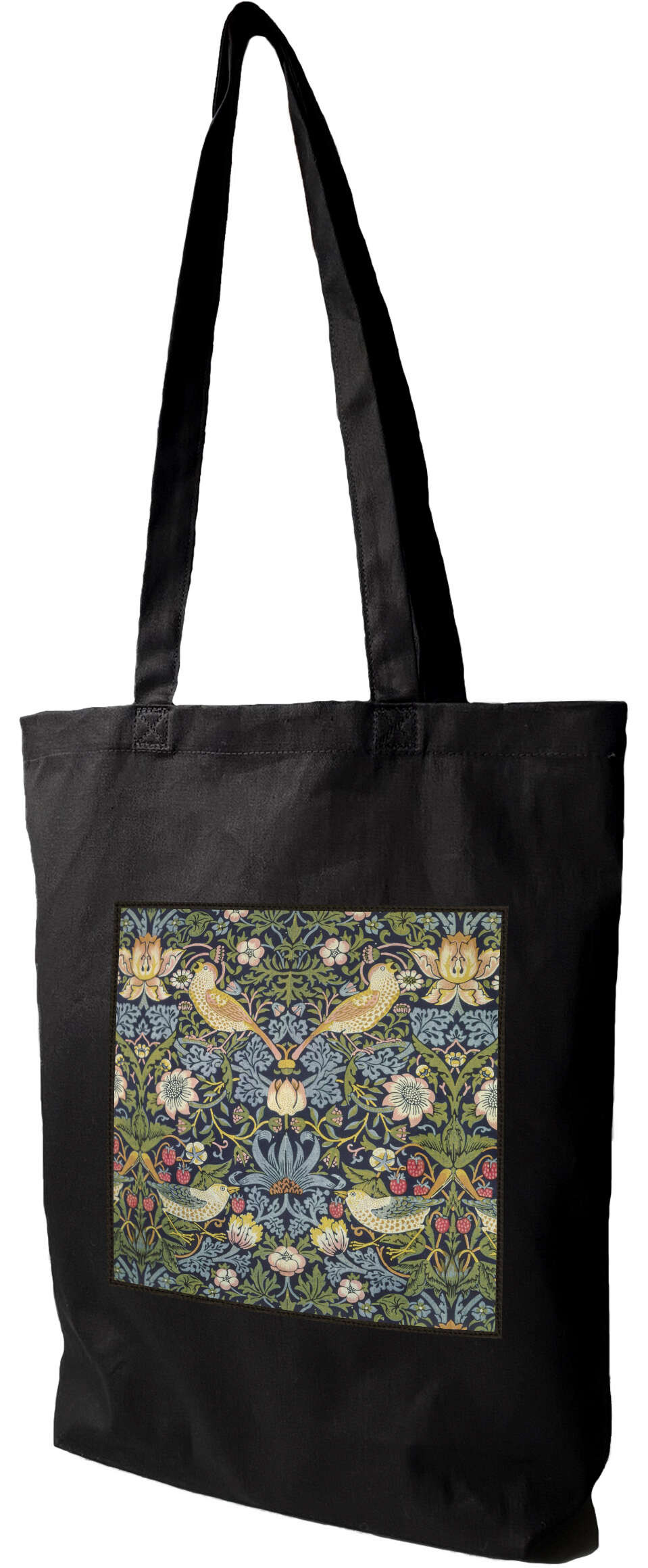 Torba z naszywką Kradzież truskawek William Morris, Czarna