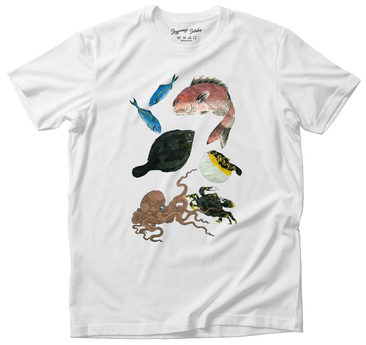 Koszulka Umysły ryb Utagawa Kuniyoshi– koszulka z nadrukiem obrazu, t-shirt ze sztuką