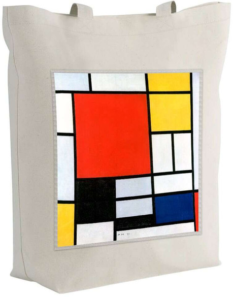 Torba z naszywką Kompozycja w czerwieni, żółci, błękicie i czerni Piet Mondrian
