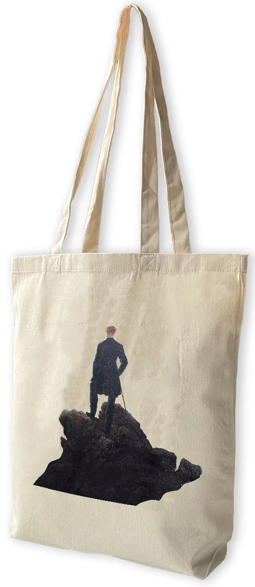 Torba bawełniana Wędrowiec nad morzem mgły Caspar David Friedrich, Biała