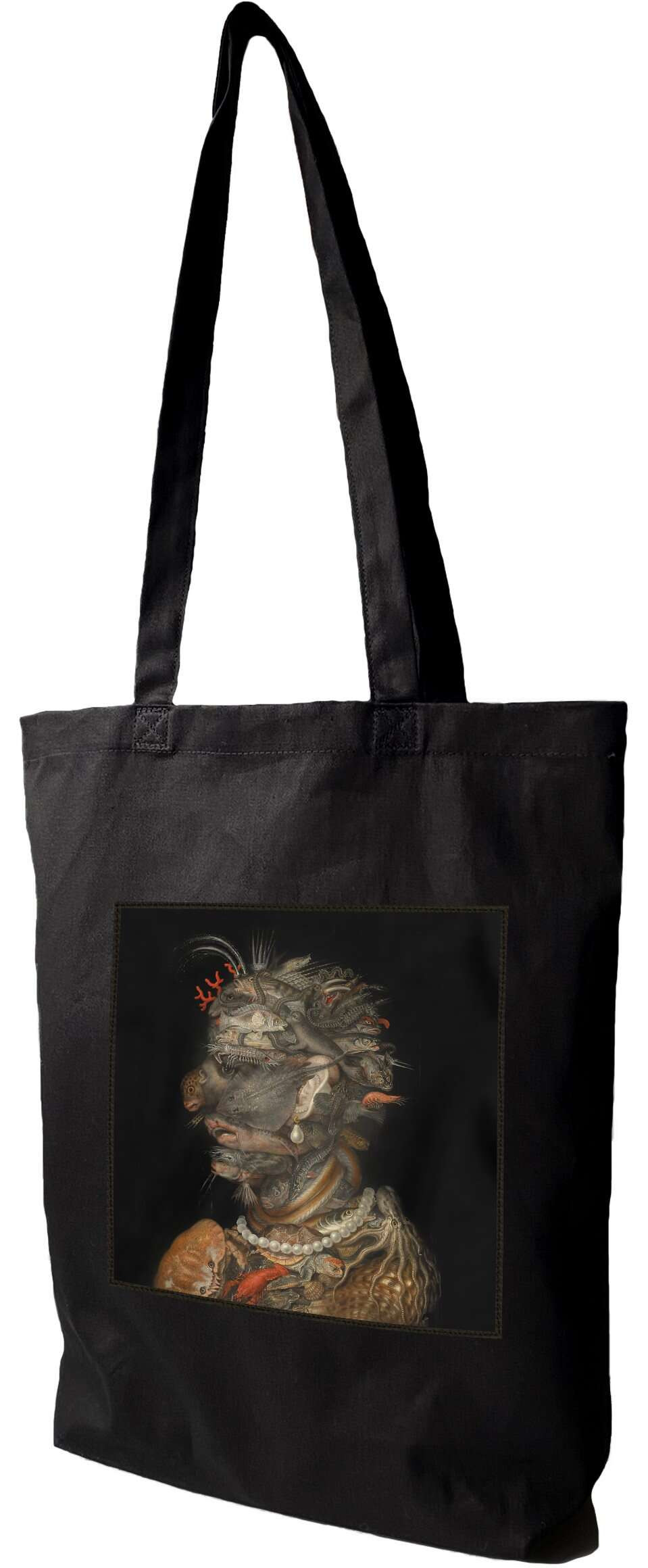 Torba z naszywką Woda Giuseppe Arcimboldo, Czarna