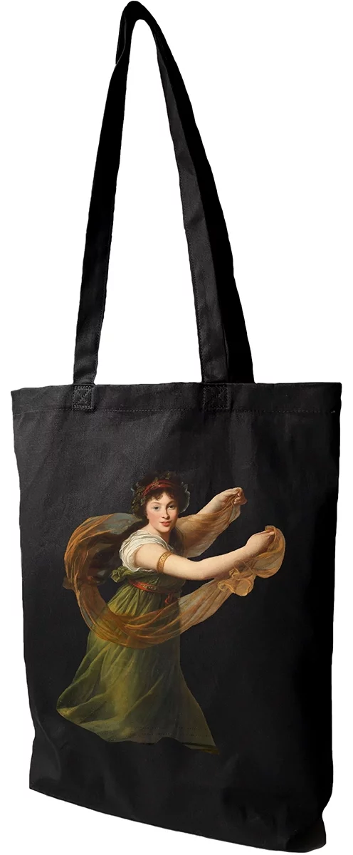Torba bawełniana Portret Pelagii z Potockich Sapieżyny Élisabeth Vigée-Lebrun, Czarna
