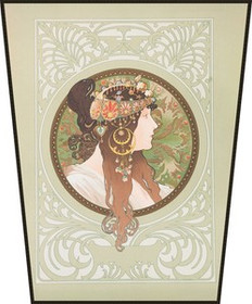 Ekran Bizantyjskie głowy: brunetka Alfons Mucha