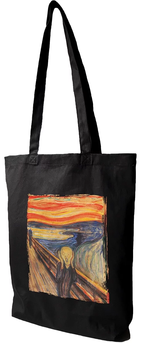Torba bawełniana Krzyk Edvard Munch, Czarna