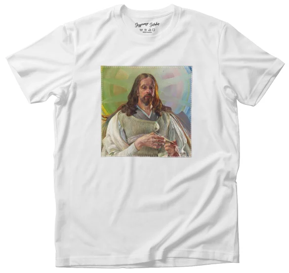 Koszulka z naszywką Chrystus w Emaus - środkowa część tryptyku Jacek Malczewski