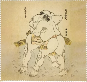 Ściereczka do okularów Zapaśnicy sumo Uzugafuchi Kandayu i Takasaki Ichijuro Katsushika Hokusai