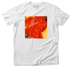 Koszulka z nadrukiem czerwona kanna Georgia O’Keeffe