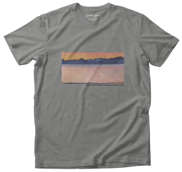 Koszulka z nadrukiem Genfersee mit Mont-Blanc im Morgenrot Ferdinand Hodler