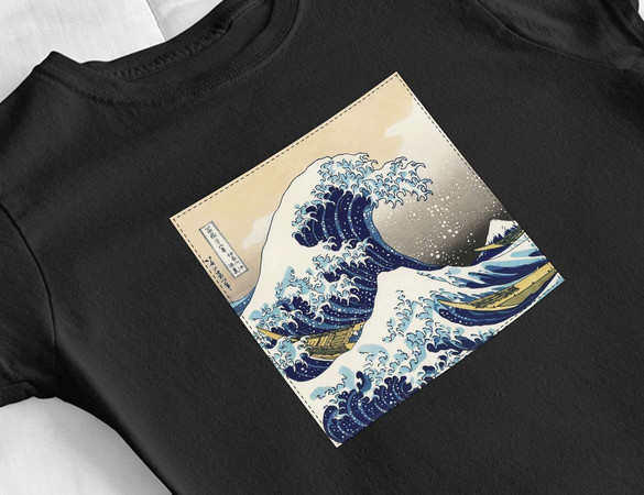 Bluzka damska z naszywką Wielka fala w Kanagawie Hokusai Katsushika