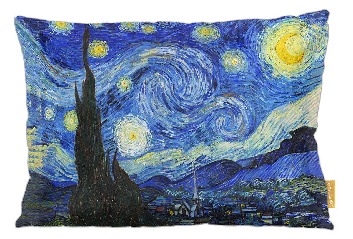 Poduszka dekoracyjna na prezent z obrazem Gwiaździsta Noc Vincent Van Gogh Szyjemy Sztukę