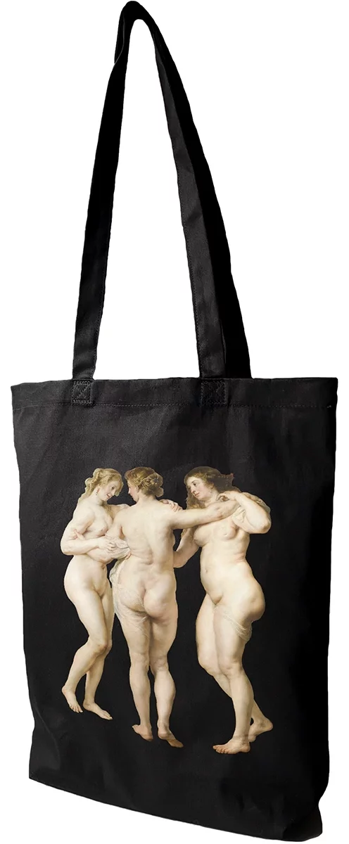 Torba bawełniana Trzy Gracje Peter Paul Rubens, Czarna
