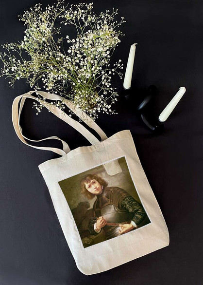 Torba z naszywką Młody mężczyzna w złotej zbroi Rembrandt