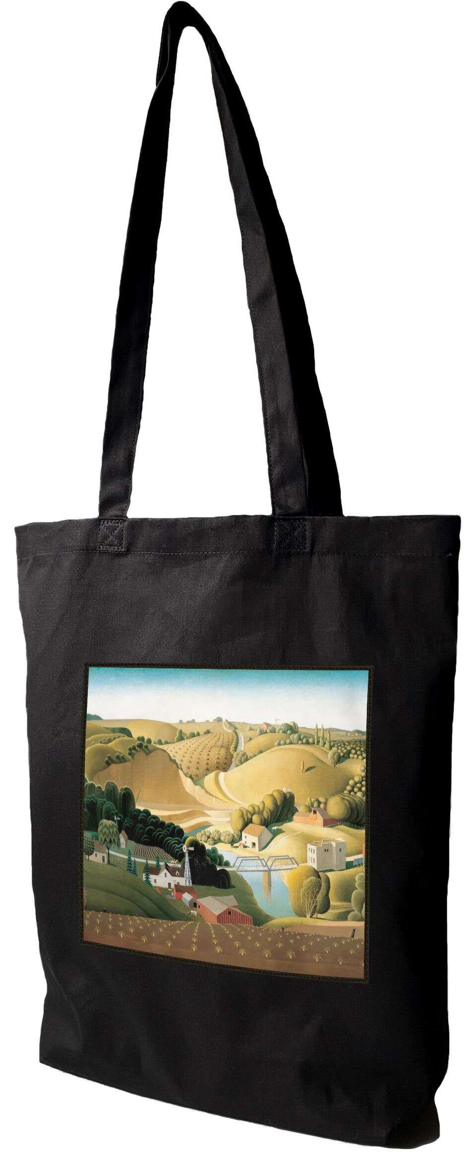 Torba z naszywką Stone City Grant Wood, Czarna