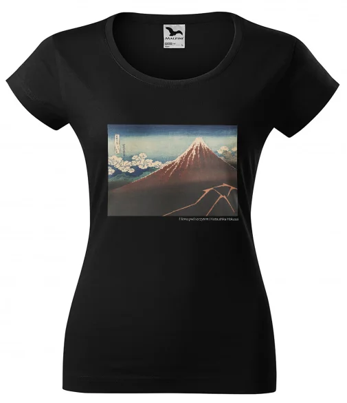 Bluzka damska Ulewa pod szczytem Katsushika Hokusai