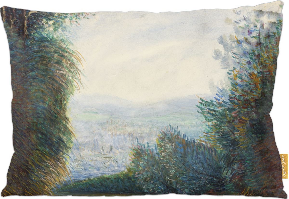 Poduszka dekoracyjna na prezent z obrazem Dolina Auvers nad rzeką Oise Pierre-Auguste Renoir Szyjemy Sztukę