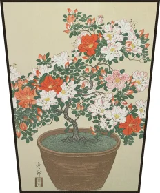 Ekran Azalia w doniczce Ohara Koson