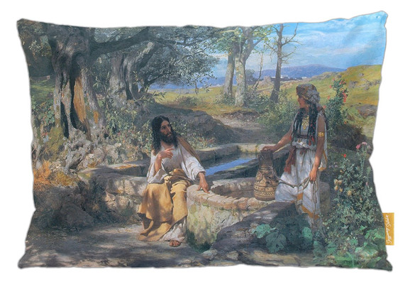 Poduszka Chrystus i Samarytanka Henryk Siemiradzki