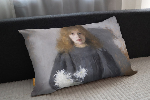 Poduszka Dziewczyna z chryzantemami Olga Boznańska