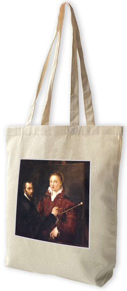 Torba z naszywką Bernardino Campi malujący Sofonisbę Anguissolę Sofonisba Anguissola