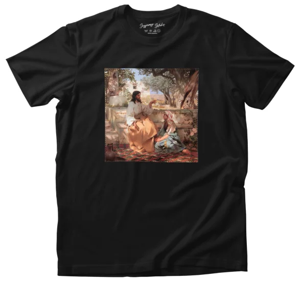 Koszulka z naszywką Chrystus w domu Marii i Marty Henryk Siemiradzki