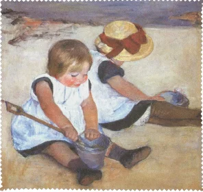 Ściereczka do okularów Dziewczynki bawiące się na plaży Mary Cassatt