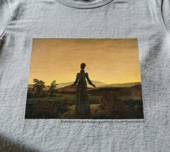 Bluzka damska Kobieta na tle zachodzącego słońca Caspar David Friedrich