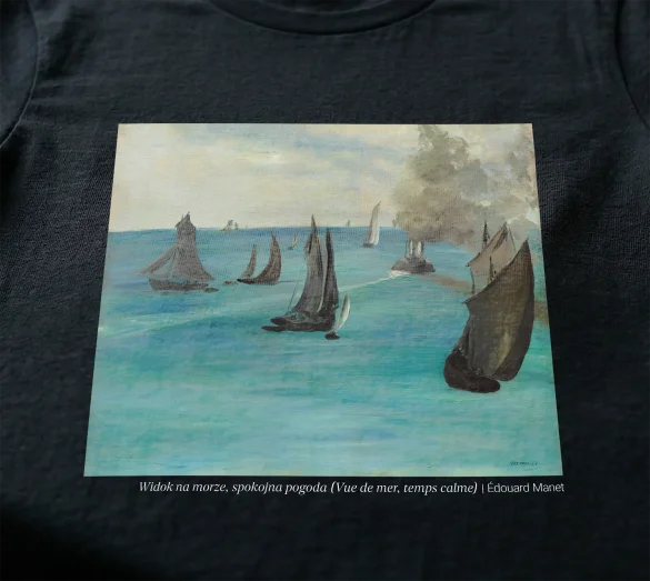 Koszulka z nadrukiem Widok na morze, spokojna pogoda (Vue de mer, temps calme) Édouard Manet
