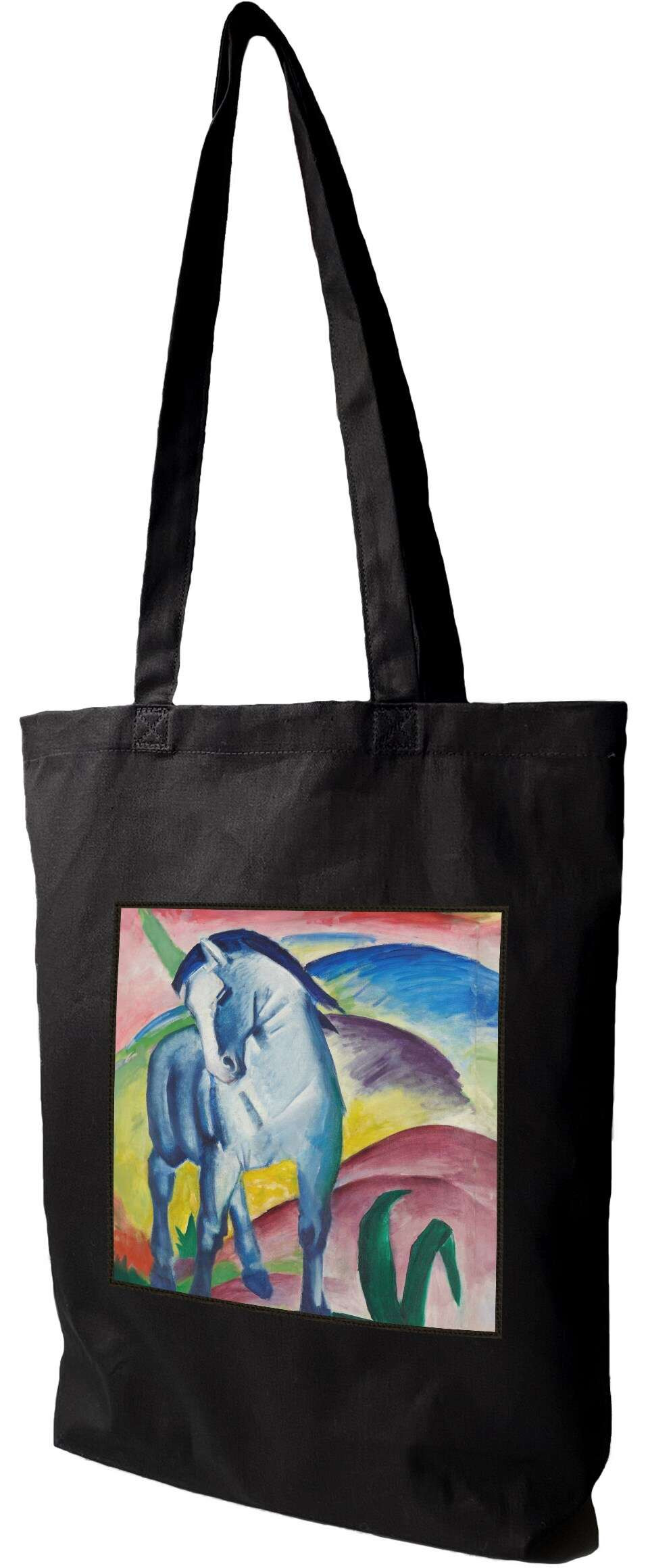 Torba z naszywką Niebieski koń I Franz Marc, Czarna