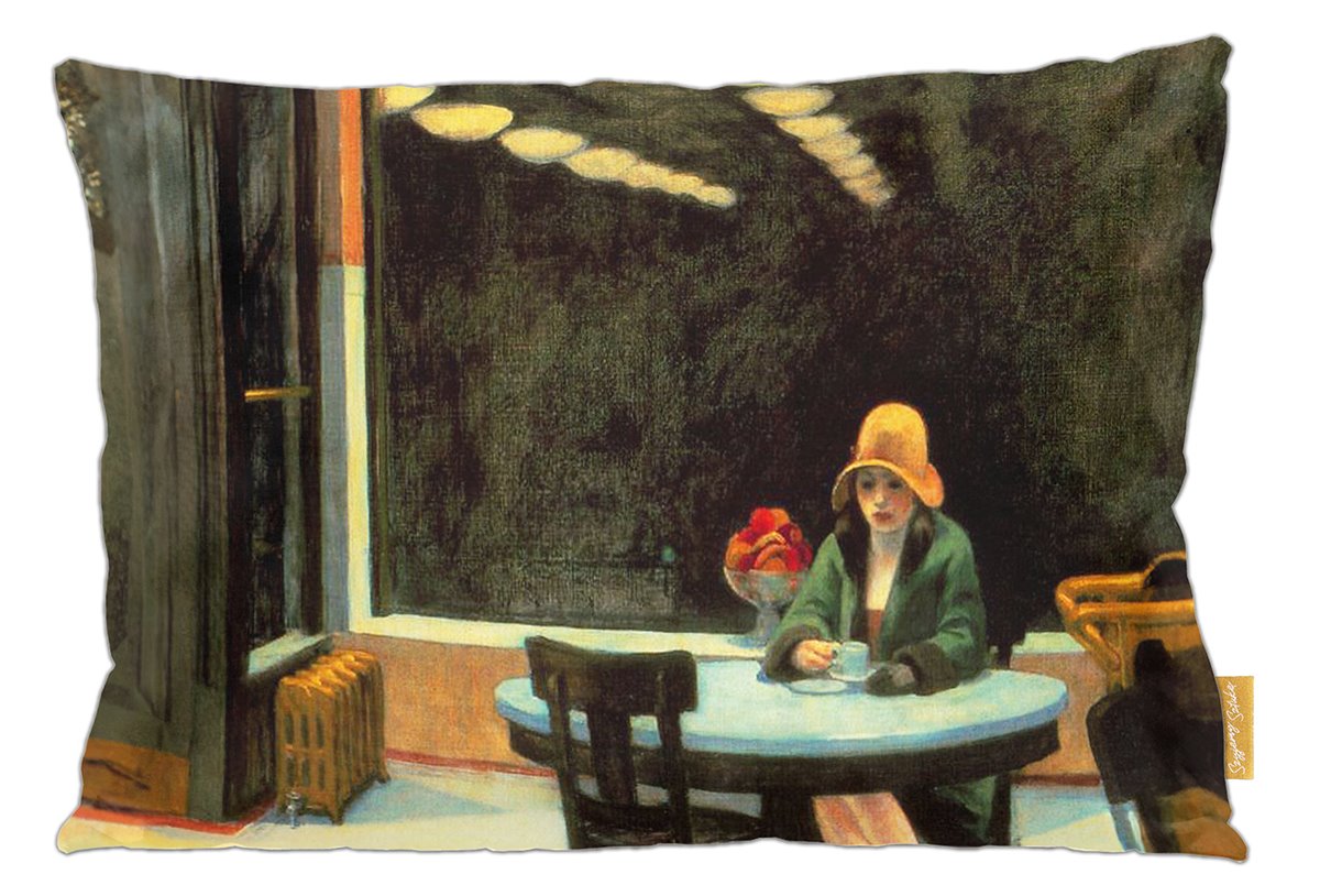 Poduszka dekoracyjna na prezent z obrazem Automat Edward Hopper Szyjemy Sztukę