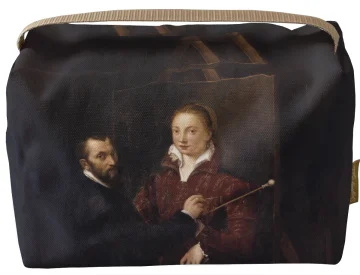 Kosmetyczka kuferek Bernardino Campi malujący Sofonisbę Anguissolę Sofonisba Anguissola