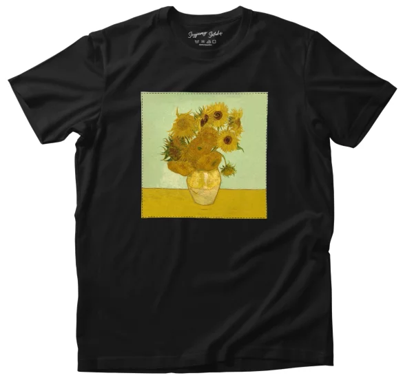 Koszulka z naszywką Martwa natura: wazon z piętnastoma słonecznikami Vincent Van Gogh
