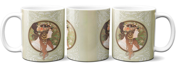 Kubek Bizantyjskie głowy: brunetka Alfons Mucha