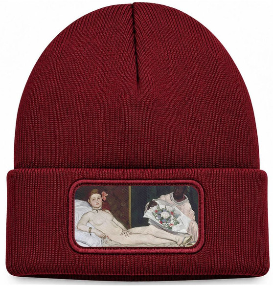 Czapka zimowa Olimpia Édouard Manet – bordowa