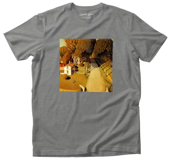 Koszulka z naszywką The Birthplace of Herbert Hoover Grant Wood