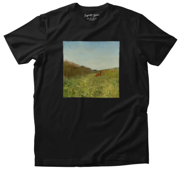 Koszulka z naszywką Zając wśród zboża Józef Chełmoński