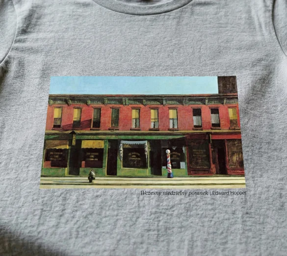 Koszulka z nadrukiem Wczesny niedzielny poranek Edward Hopper