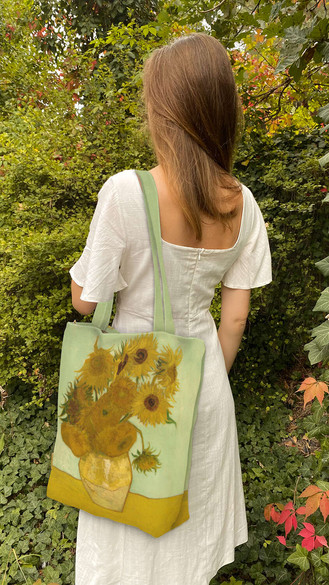 Torba na ramię shopper Martwa natura: wazon z piętnastoma słonecznikami Vincent Van Gogh