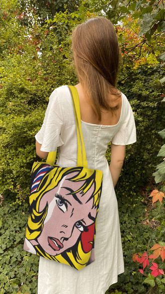 Torba na ramię shopper Girl with Hair Ribbon Roy Lichtenstein